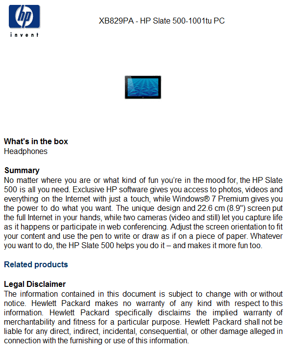 Στα ίχνη του HP Slate 500… -ίσως και του Palmpad…