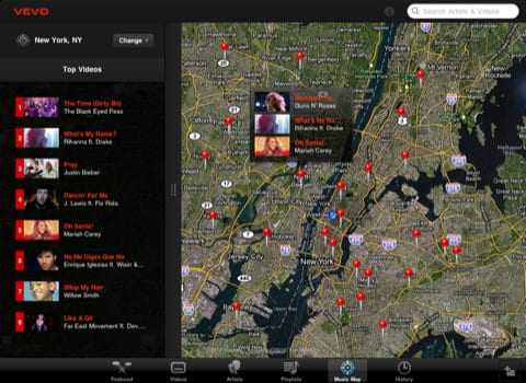 Vevo HD για το iPad: μεγαλύτερα βίντεο και το ‘Music Maps’…