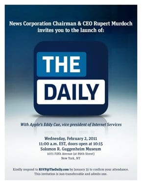The Daily: η αποκλειστική για το iPad εφημερίδα επισήμως στις 2 Φεβρουαρίου…