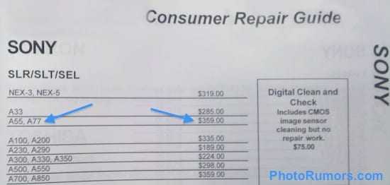 Sony a77: έρχεται η πολυαναμενόμενη νέα SLR φωτογραφική; ήδη αναγράφεται στις λίστες επισκευών της Sony…