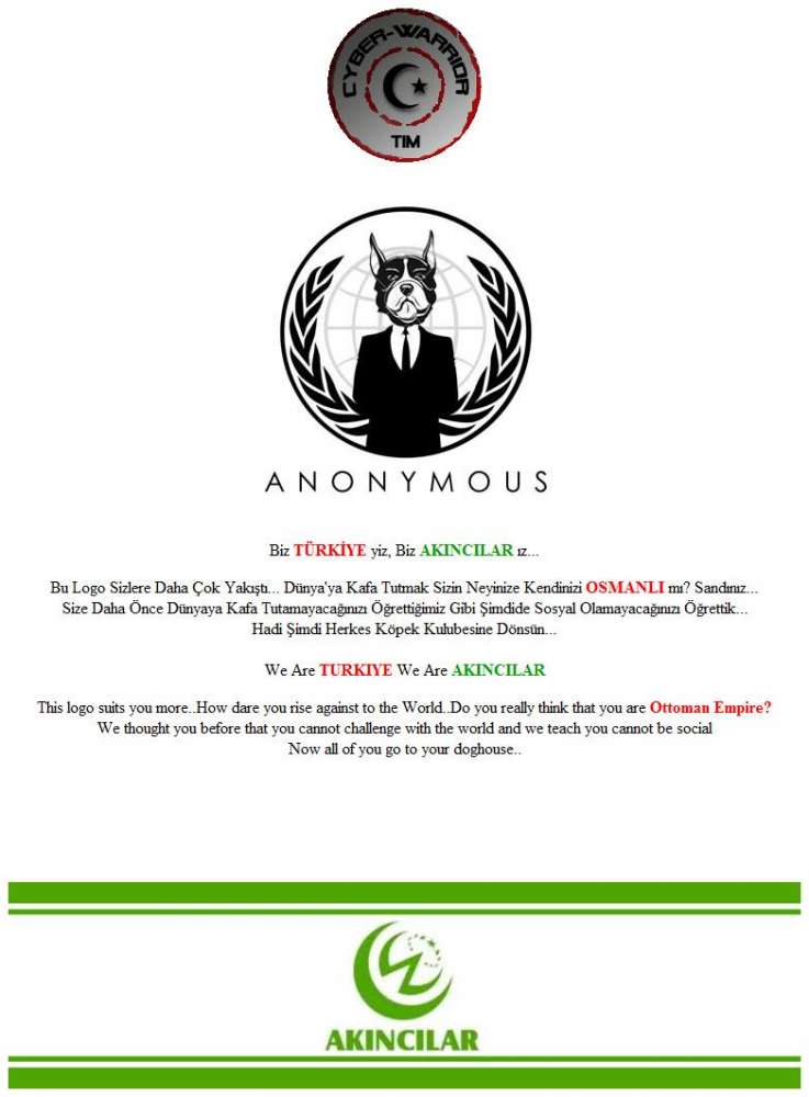 Επίθεση από Τούρκους δέχτηκαν οι χάκερ Anonymous…