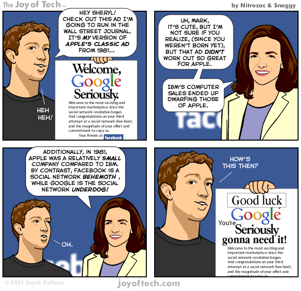 Zuckerberg vs. Google…