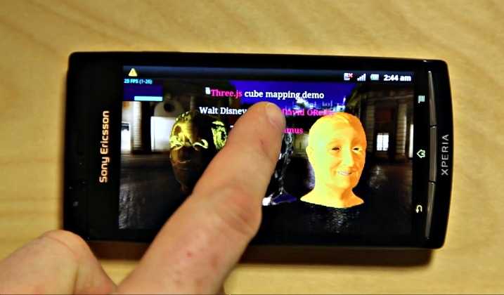 Sony Ericsson Xperia κινητά με υποστήριξη WebGL…