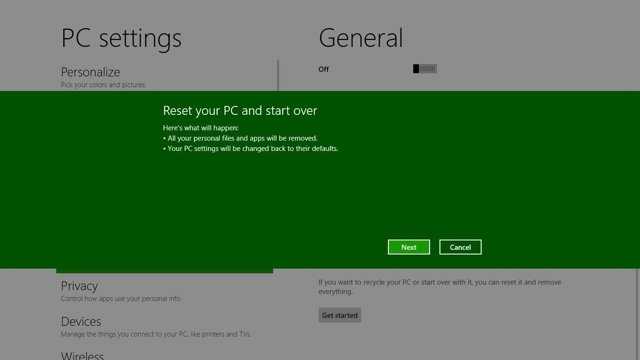 Windows 8 – θα δίνουν εύκολο reset του PC…
