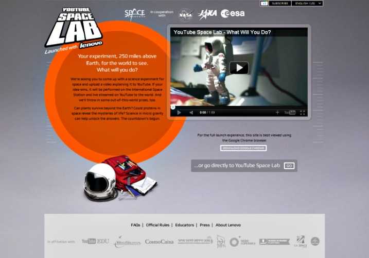 YouTube Space Lab – και οι 60 φιναλίστ…