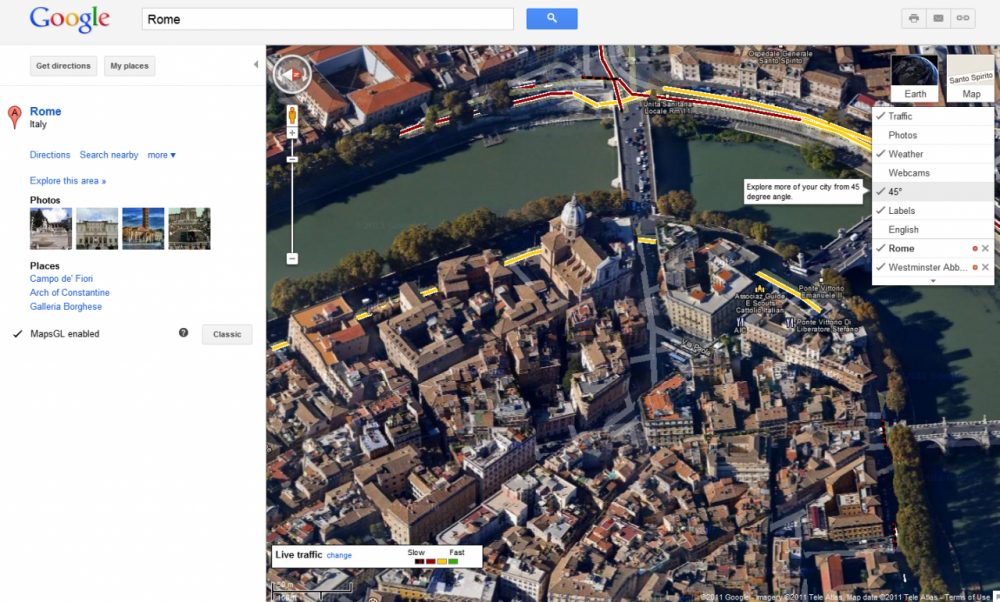 Google Maps – τώρα με high-res δορυφορικές φωτό και 45° εικόνα