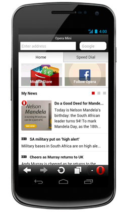 Opera Mini για Android 7.5 browser