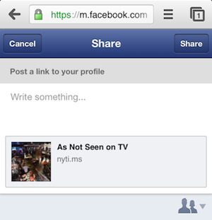 Facebook share button για mobile