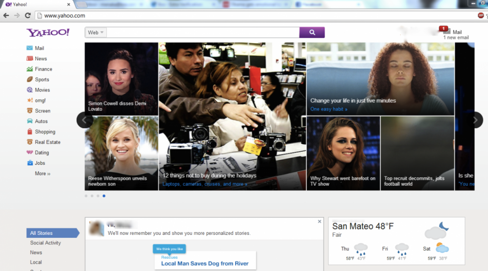 Yahoo – δοκιμάζει νέο home page design ala Windows 8;
