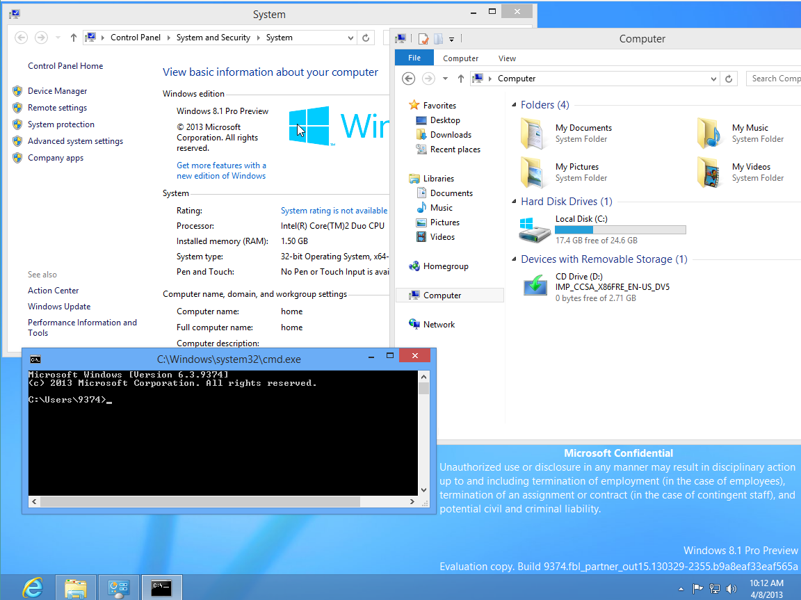 Windows 8.1/Blue – διαρροή για τη δοκιμαστική έκδοση Build 9374…