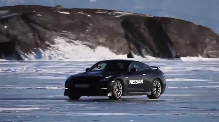 Nissan GT-R on ice
