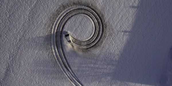 Mitsubishi Evo by Aerial Camera