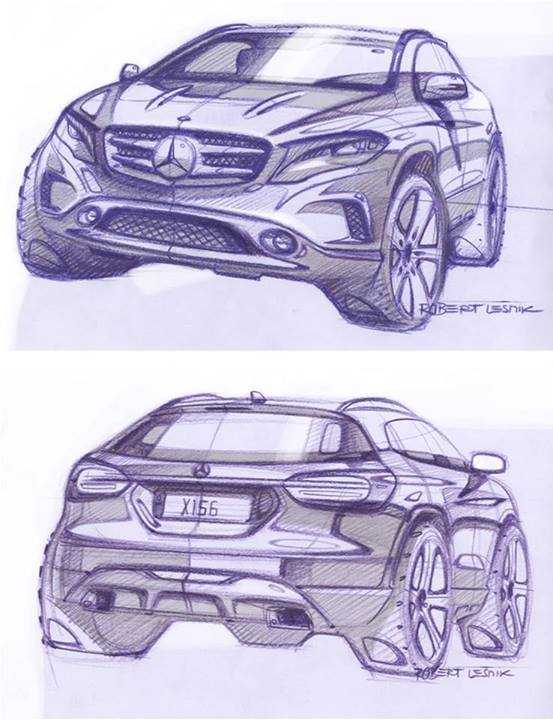 Mercedes GLA design sketches