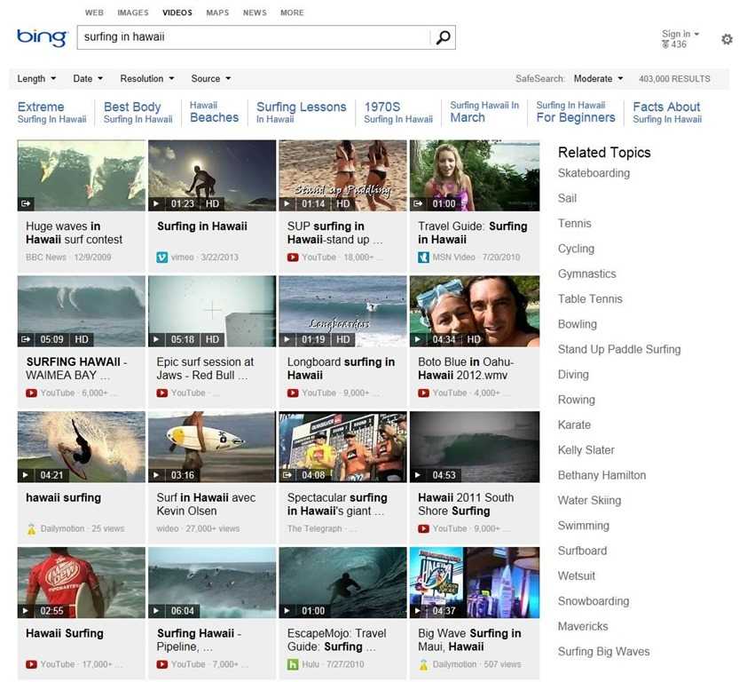 Νέο Bing Video Search