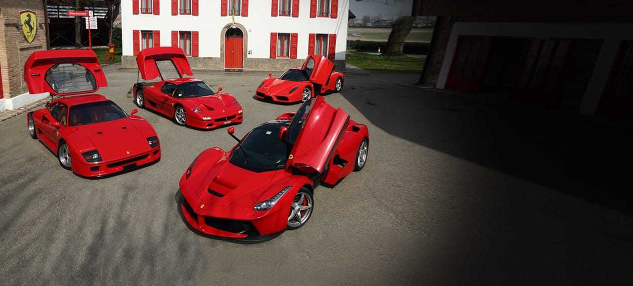 Και τα 4 Ferrari hypercars στο Fiorano…