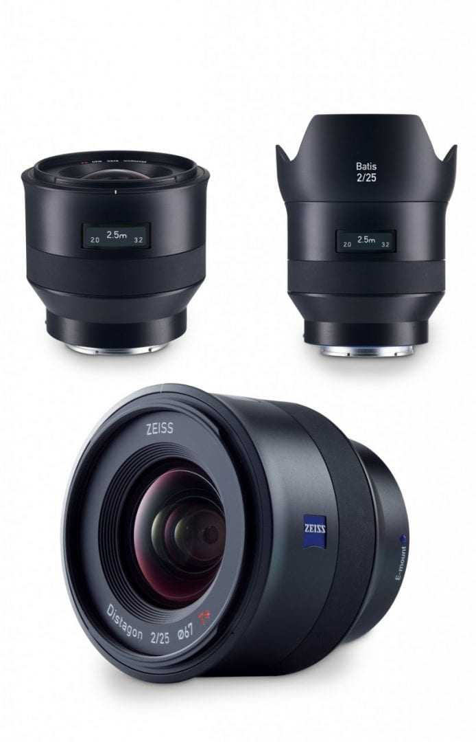 The ZEISS Batis 2/25 is a compact wide-angle lens with an 82° image angle (diagonal).