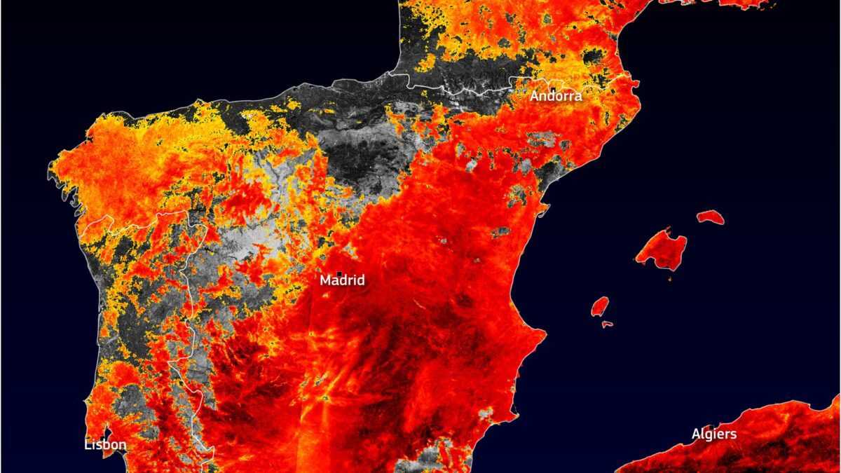 Δορυφορική απεικόνιση του καύσωνα